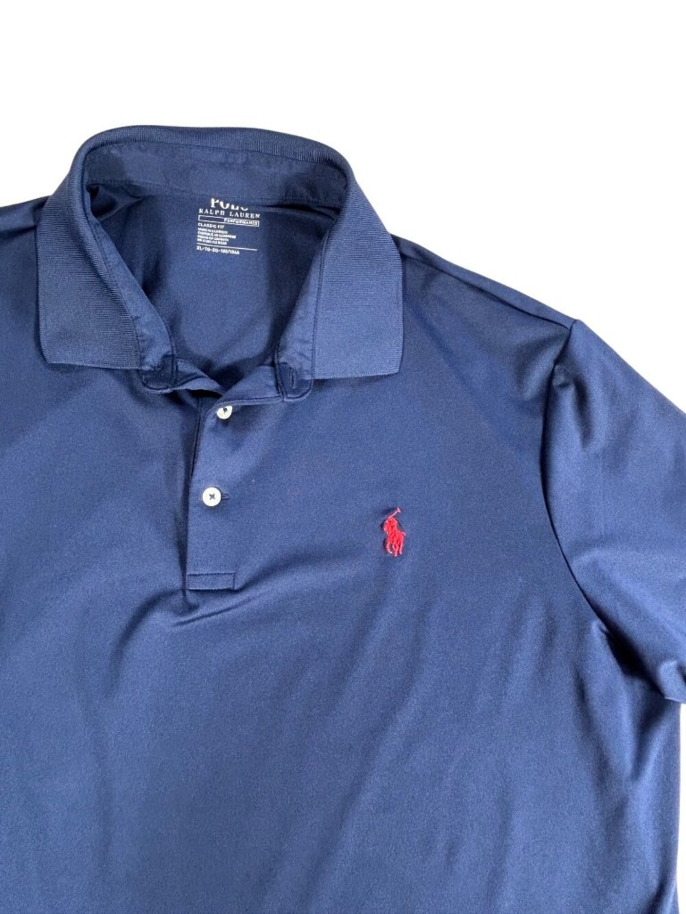 Polo Ralph Lauren Performance Navy Blue Polo Shirt Men's XL Classic Stretch Pony